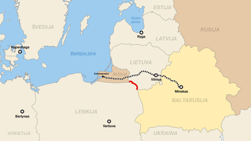 15min iliustracija/Tranzito geležinkeliu iš Rusijos į Kaliningrado sritį per Lietuvą trasa