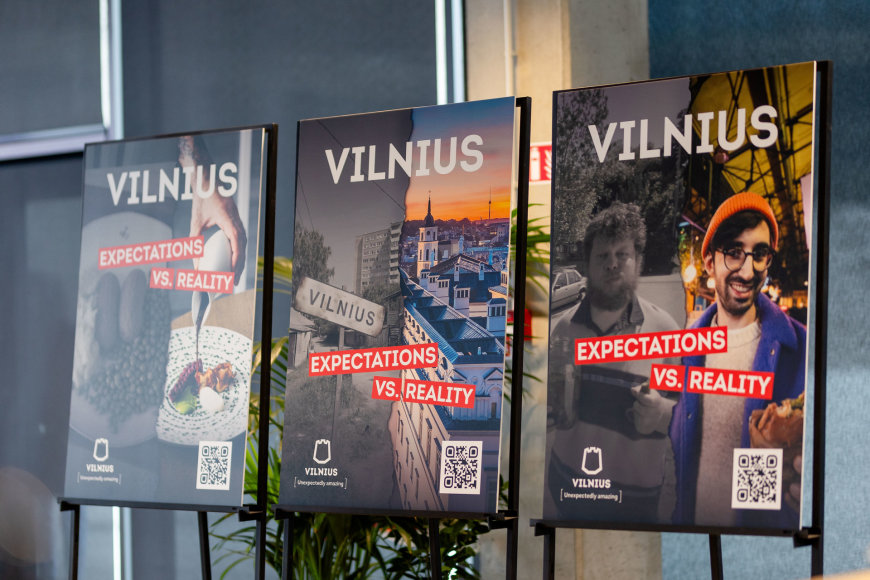 Lukas Balandis / BNS nuotr./Naujos tarptautinės Vilniaus rinkodaros kampanijos „Expectations vs. Reality“ pristatymas