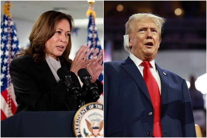 „Scanpix“ nuotr./Kamala Harris ir Donaldas Trumpas