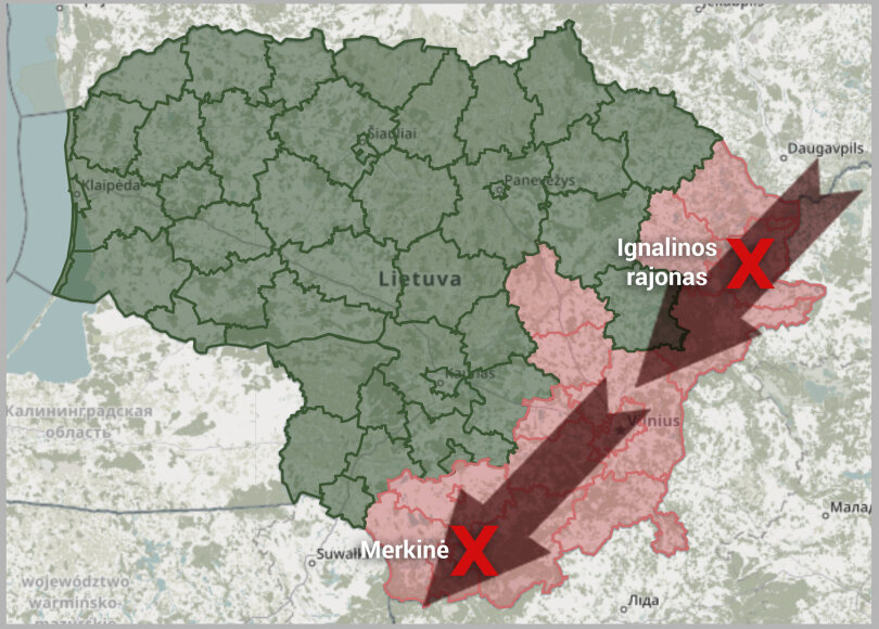 15min nuotr./Galima drono skridimo trajetorija