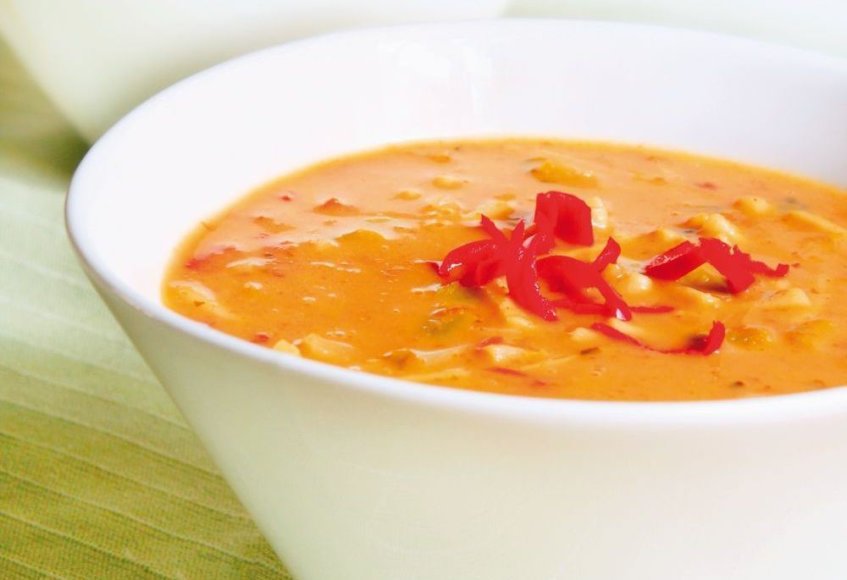 Pomidorų sriuba su žuvimi