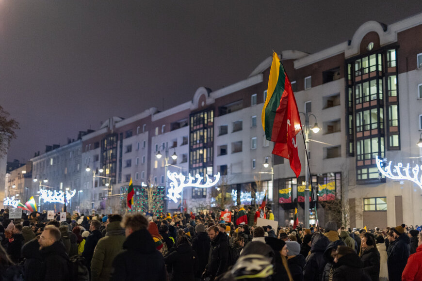 Patricija Adamovič / BNS/Trečiadienio protestas „Šalin rankas nuo laisvo žodžio!“