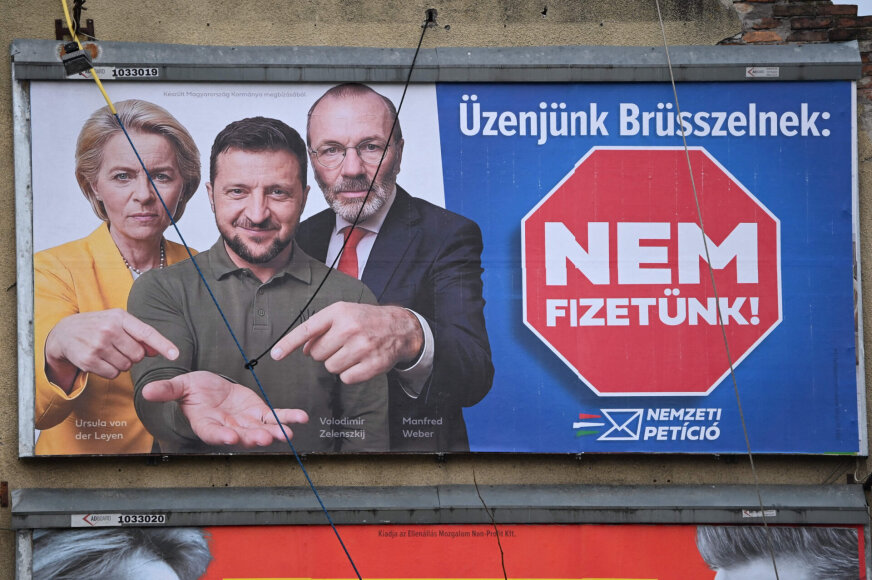 V. Orbano partijos reklama / ATTILA KISBENEDEK / AFP