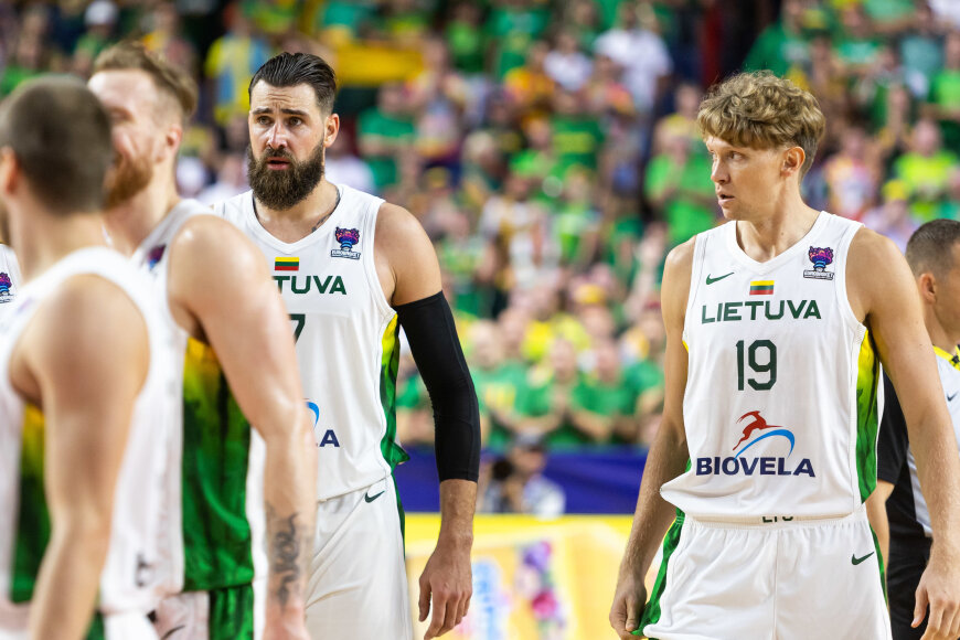 Žygimanto Gedvilos / BNS nuotr./Jonas Valančiūnas ir Mindaugas Kuzminskas