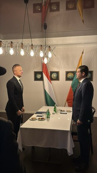 Nuotr. iš R.Žemaitaičio „Facebook“ profilio/Remigijus Žemaitaitis susitiko su Vengrijos diplomatijos vadovu Peteriu Szijjarto 