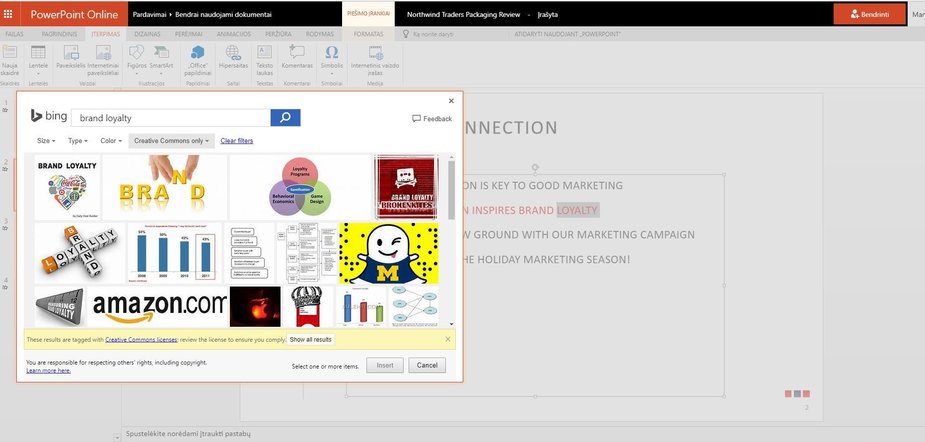 „PowerPoint“ esanti automatinė iliustracijų paieška / „Telia“ nuotr.