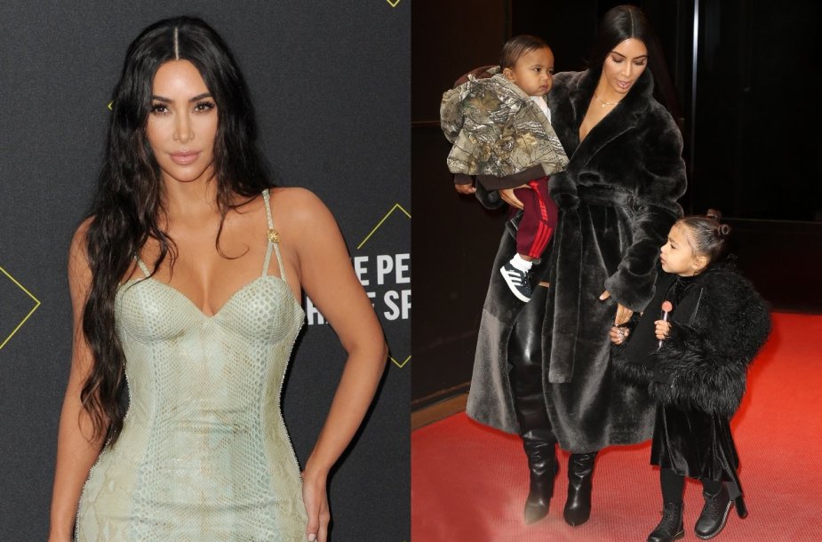Kim Kardashian su vaikais North ir Saintu