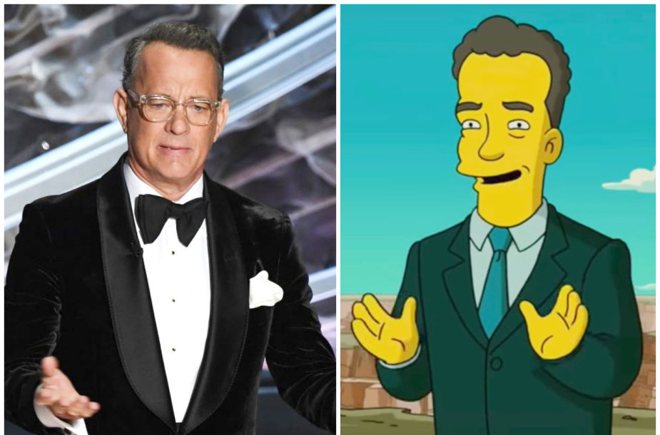 Tomas Hanksas ir jo personažas „Simpsonų filme“