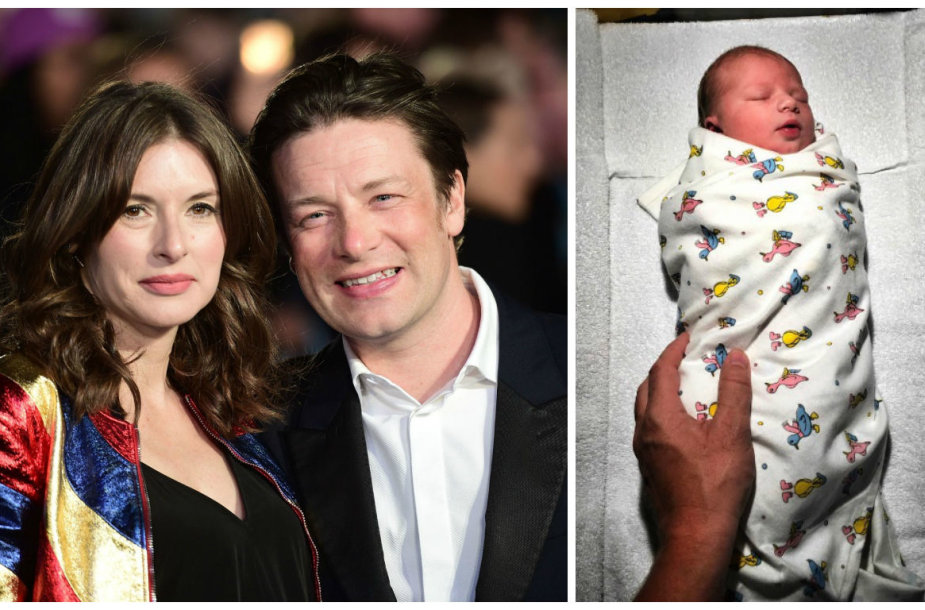 Jamie Oliveris su žmona Jools susilaukė penkto vaiko – gimė sūnus