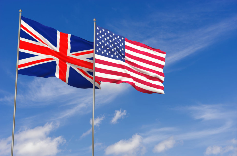 Jungtinės Karalystės ir JAV vėliavos