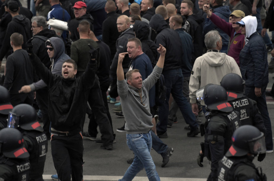 Kraštutinių dešiniųjų protestai Vokietijos Chemnico mieste