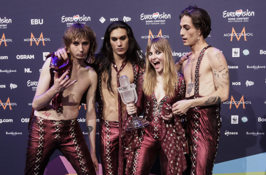 „Eurovizijos“ nugalėtojų „Måneskin“ spaudos konferencija