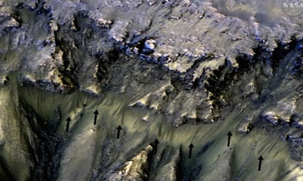 Įrodymai, kad Marse yra tekančio vandens
