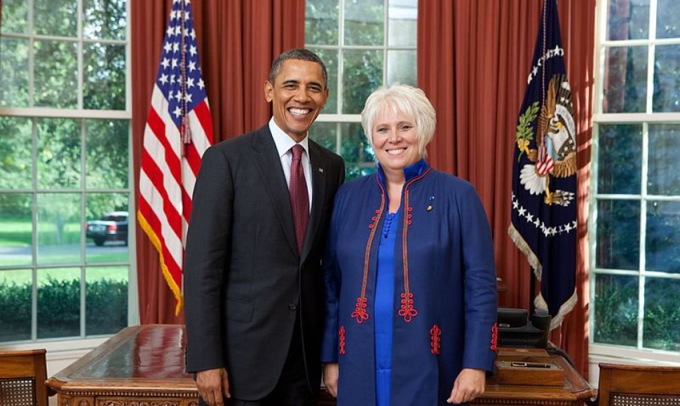 M.Kaljurand su JAV prezidentu Baracku Obama