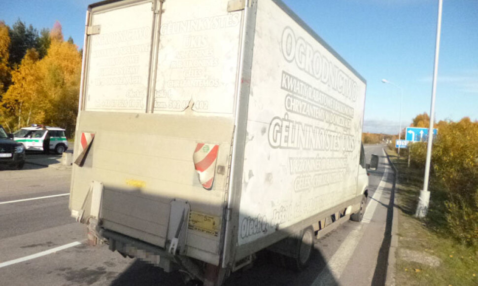 Girtas lenkas į Kauną vežė furgoną gyvų gėlių.
