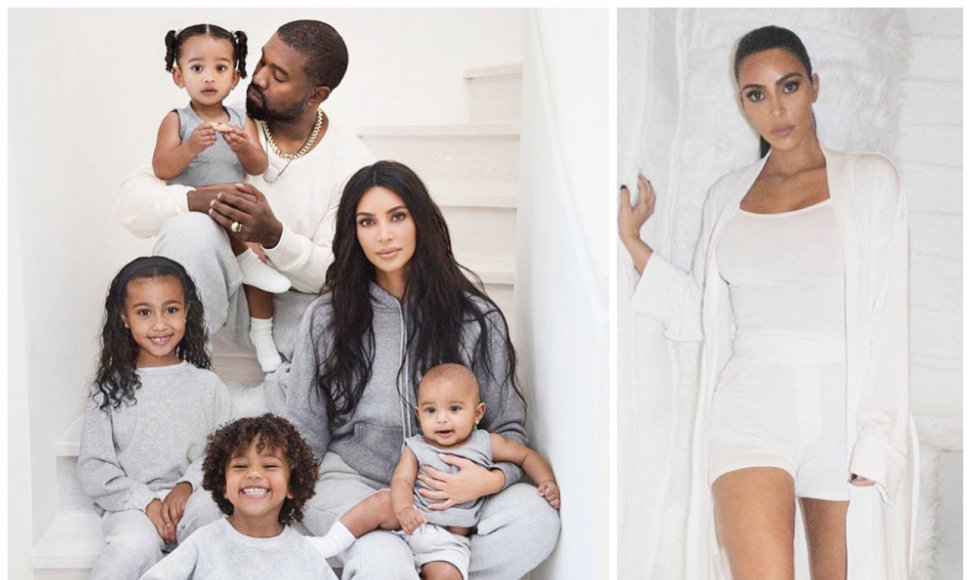 Kim Kardashian ir Kanye Westas su savo vaikais