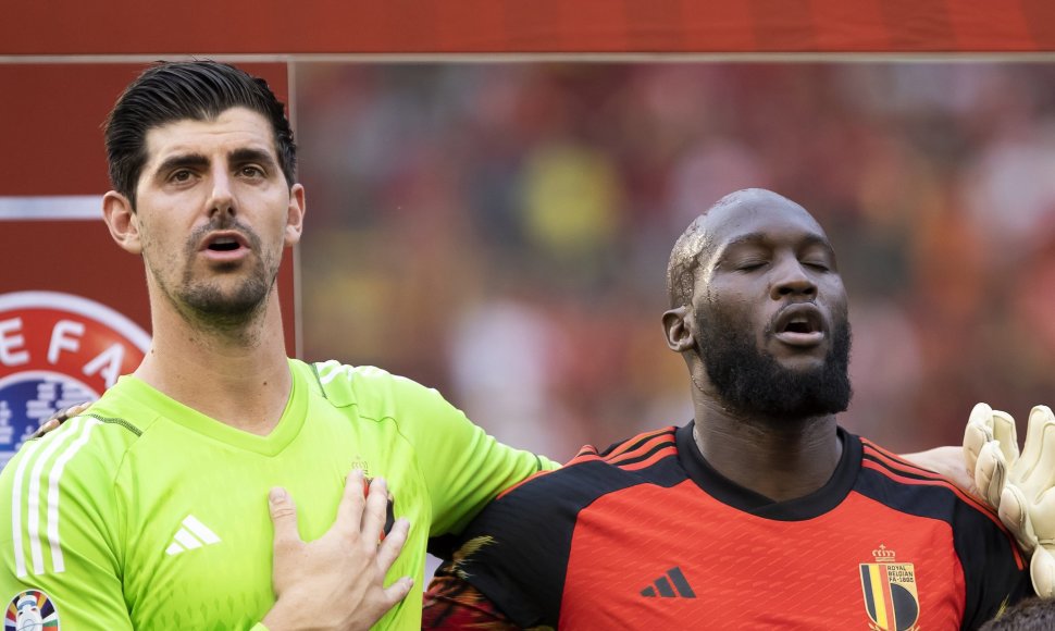 Thibaut Courtois ir Romelu Lukaku