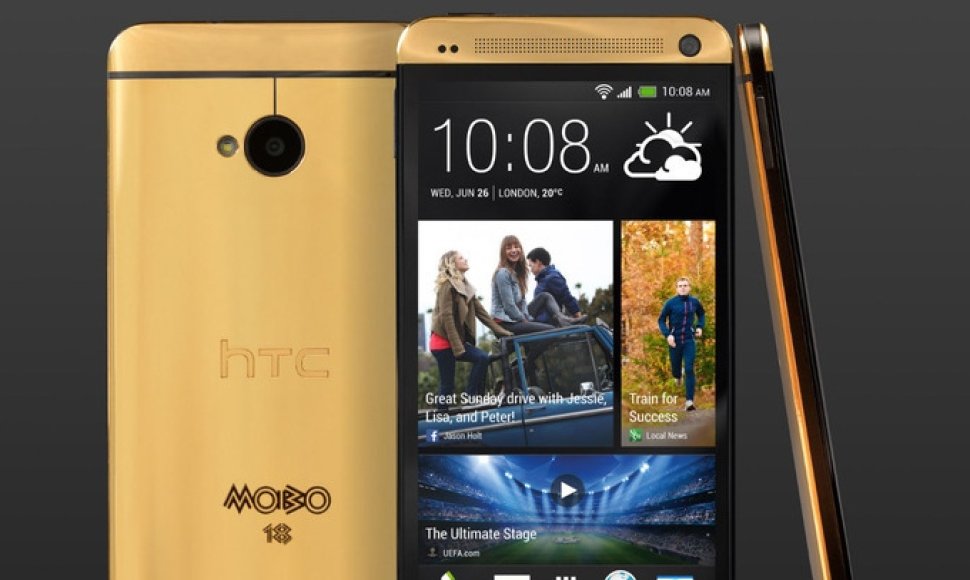 Žadama išleisti tik penkis „HTC One“ išmaniuosius su tikro aukso korpusu