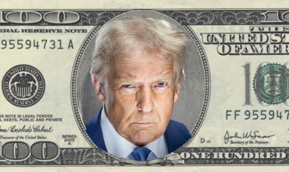 100 JAV dolerių banknotas su D.Trumpo atvaizdu