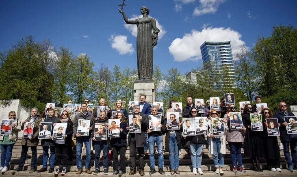 Žurnalistų solidarumo akcija Vilniuje 2023 05 02