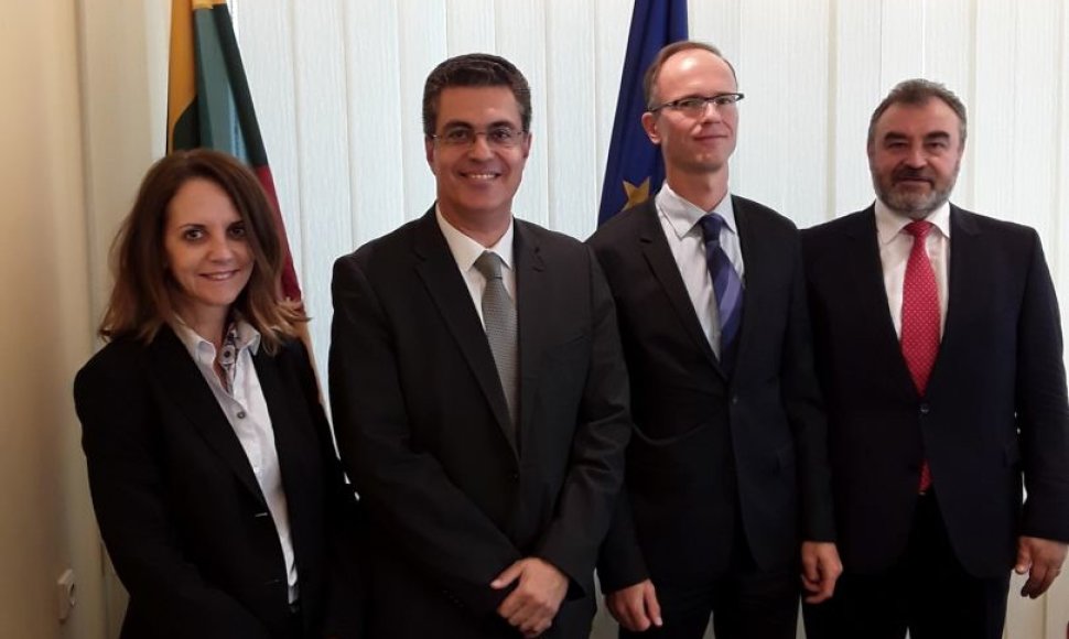 (Iš kairės) EŽTT teisėja Marialena Tsirli, EŽTT pirmininko pavaduotojas Linos-Alexandre‘as Sicilianos, LAT teisėjas R.Norkus ir EŽTT teisėjas E.Kūris.