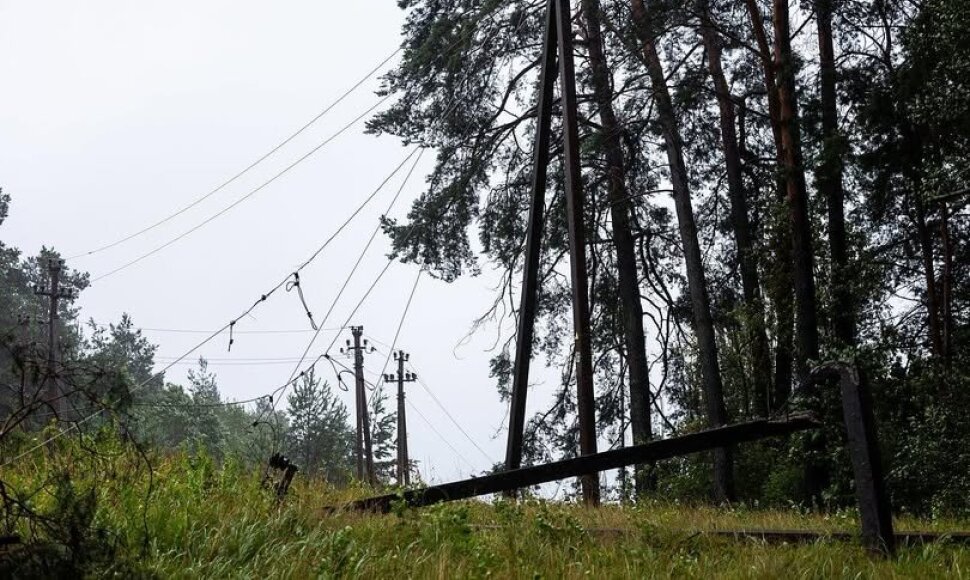 Po audros Vie&scaron;vilės apylinkėse sutriko elektros tiekimas