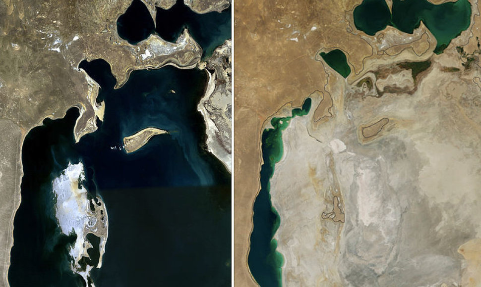Aralo jūra 1989 ir 2014 m.
