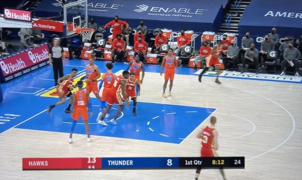 „Hawks“ ir „Thunder“ ekipos į aikštę žengė labai panašiomis aprangomis