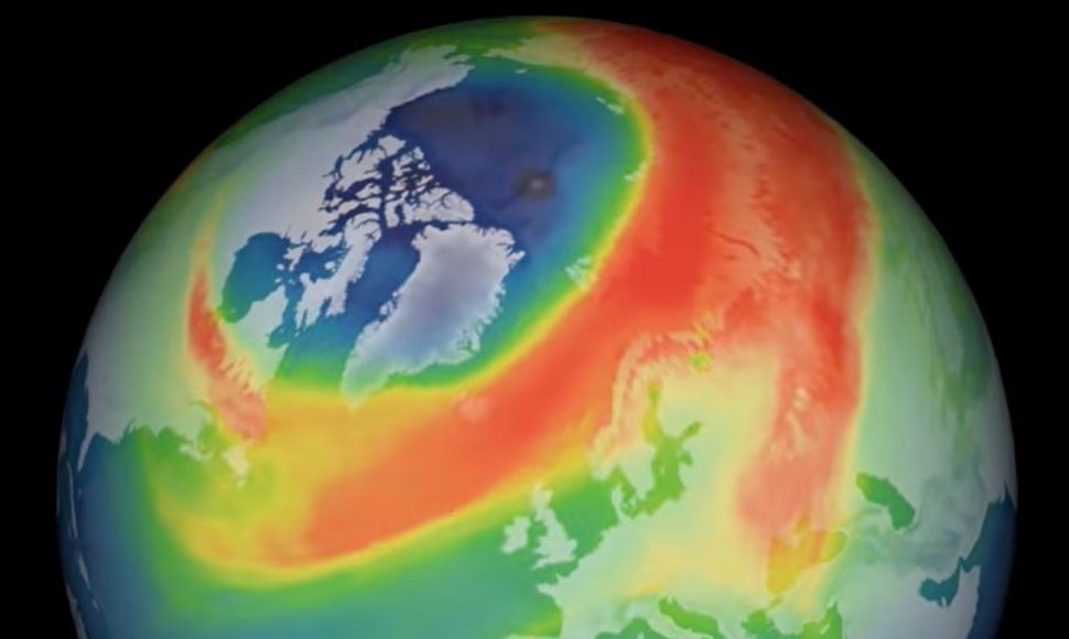 Ozono sluoksnis virš Arkties regiono smarkiai suplonėjo