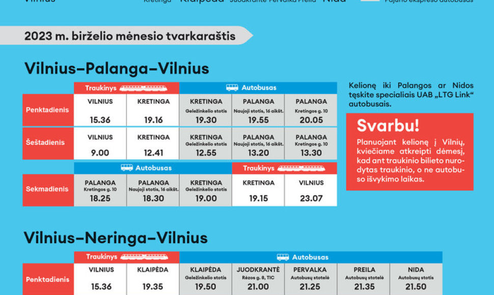 Pajūrio ekspresas_tvarkaraštis