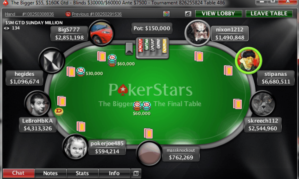 Pokeris internetiniame „PokerStars“ kambaryje