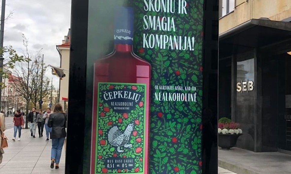 Čepkelių trauktinė reklamuojama Vilniaus centre