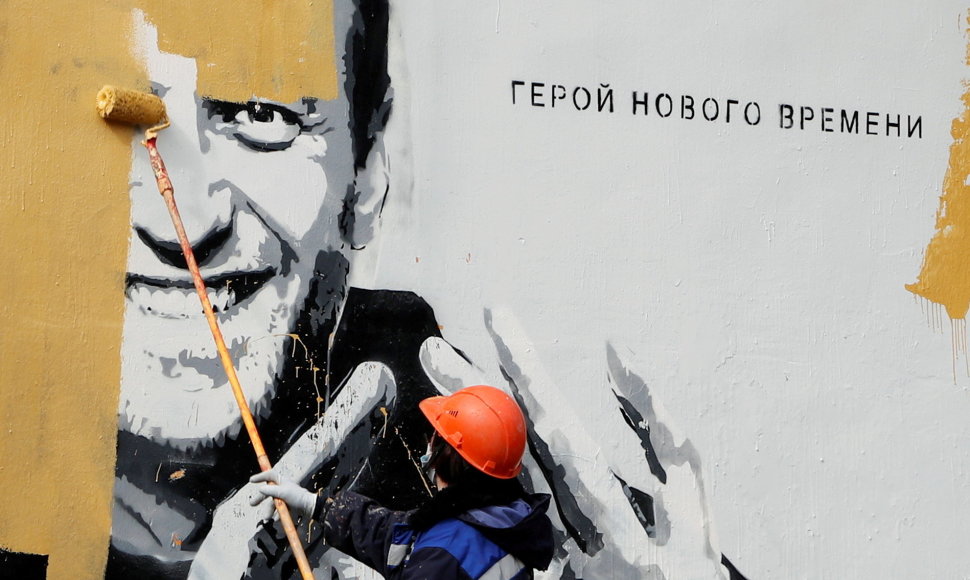 Grafitis su Aleksejaus Navalno atvaizdu 