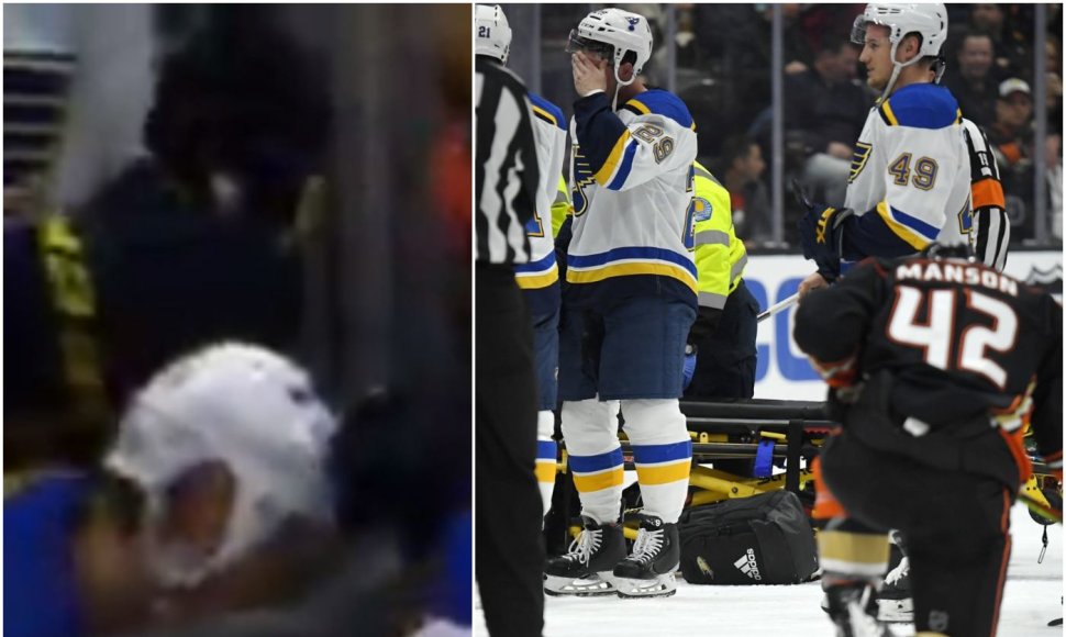 NHL rungtynės buvo nutrauktos, kai Jay Bouwmeesteris prarado sąmonę.