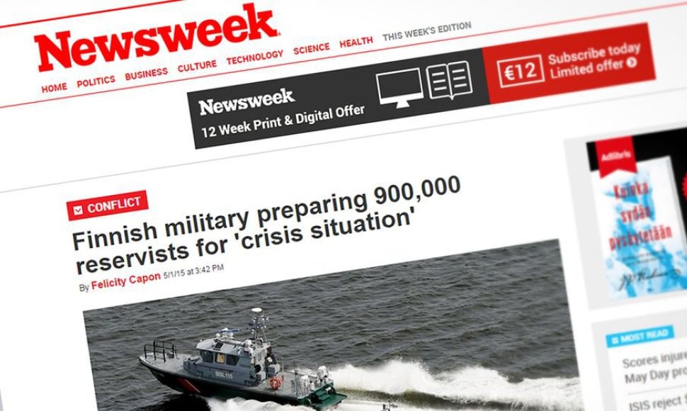 „Newsweek“ straipsnis apie Suomijos rezervistus
