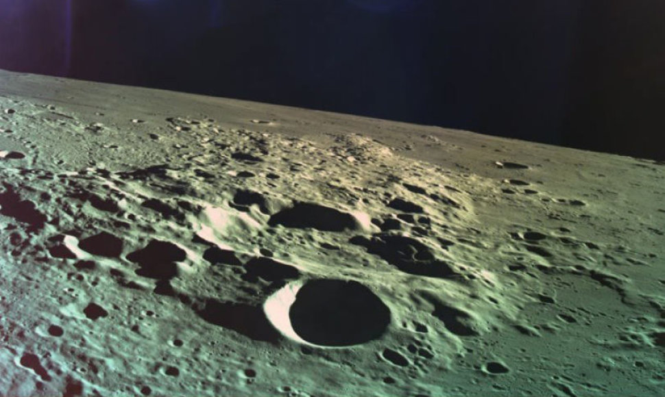 Viena iš paskutinių zondo „Beresheet“ nuotraukų, persiųsta prieš sudūžtant ant Mėnulio paviršiaus