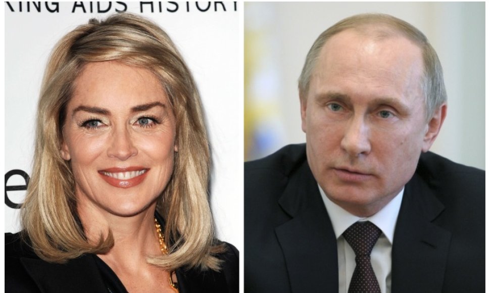 Sharon Stone ir Vladimiras Putinas