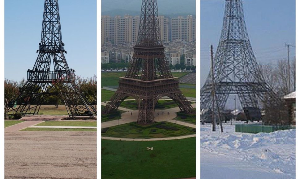 Eifelio bokšto kopijos