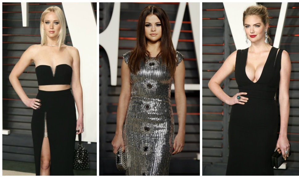 Jennifer Lawrence, Selena Gomez ir Kate Upton