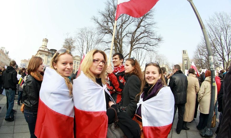 Lenkų protesto akcija Vilniuje