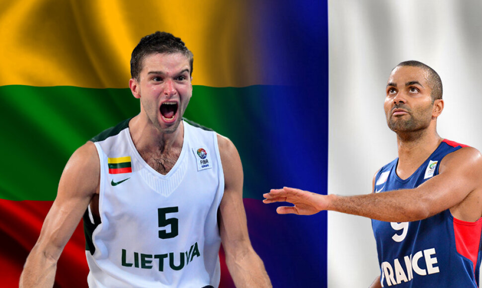 Mantas Kalnietis (Lietuva) ir Tony Parkeris (Prancuzija)