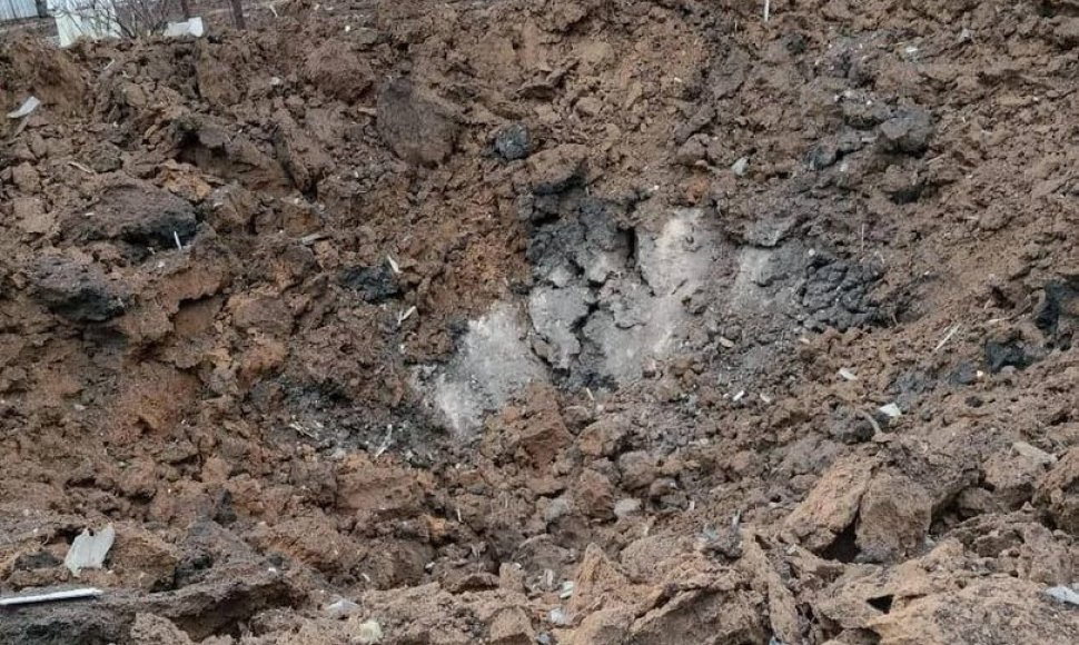 Sprogimo paliktas krateris Kirejevske