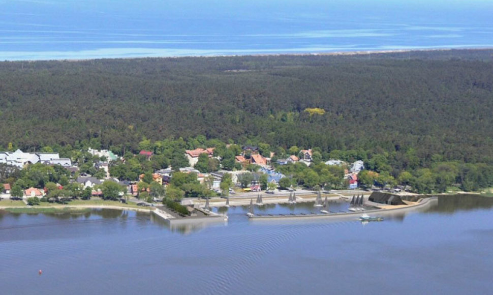 Juodkrantės keleivinių laivų uosto vizualizacija.