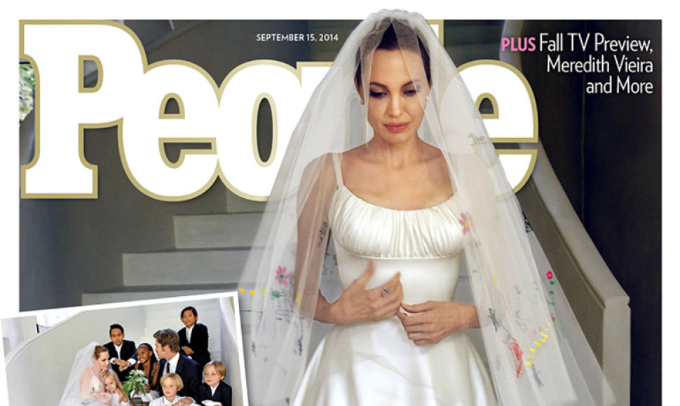 Angelina Jolie savo vestuvių dieną