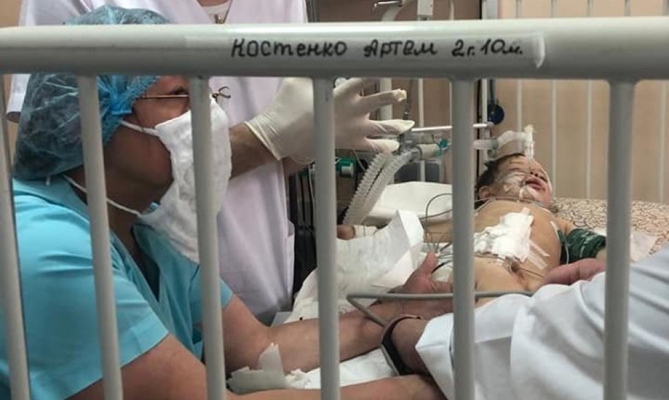 Sunkiai sužeistas mažasis Artiomas Zaporižios ligoninėje