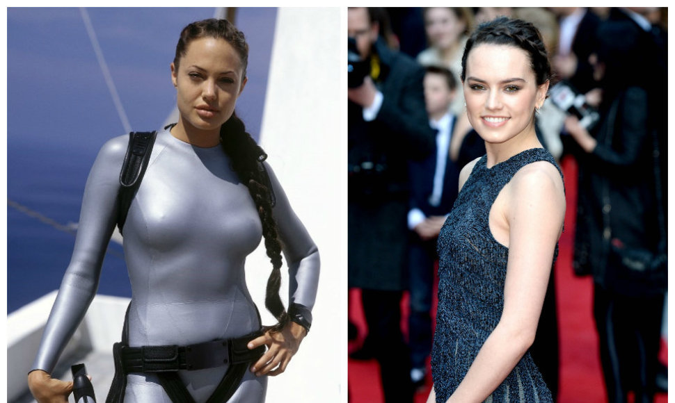 Angelina Jolie filme „Kapų plėšikė Lara Kroft: gyvybės lopšys“ ir Daisy Ridley
