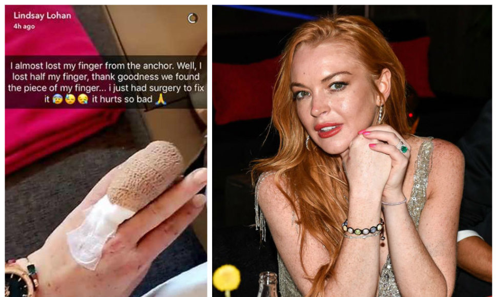 Bandydama prišvartuoti laivą Lindsay Lohan vos neprarado piršto