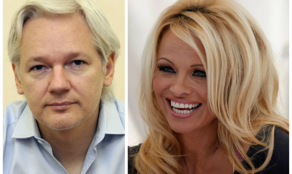 Julianas Assange'as ir Pamela Anderson