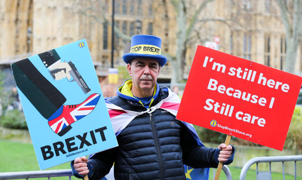 Protestuotojas prieš „Brexit“