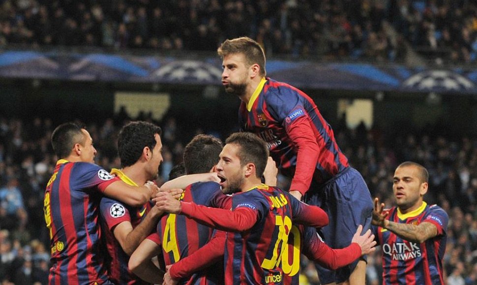 „Barcelona“ švenčia  Lionelio Messi įvartį